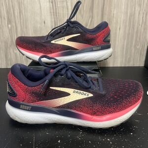 Brooks Women Ghost 16 1204071B422 Blue Running Shoes Sneakers Size 8.5 B Apricot
